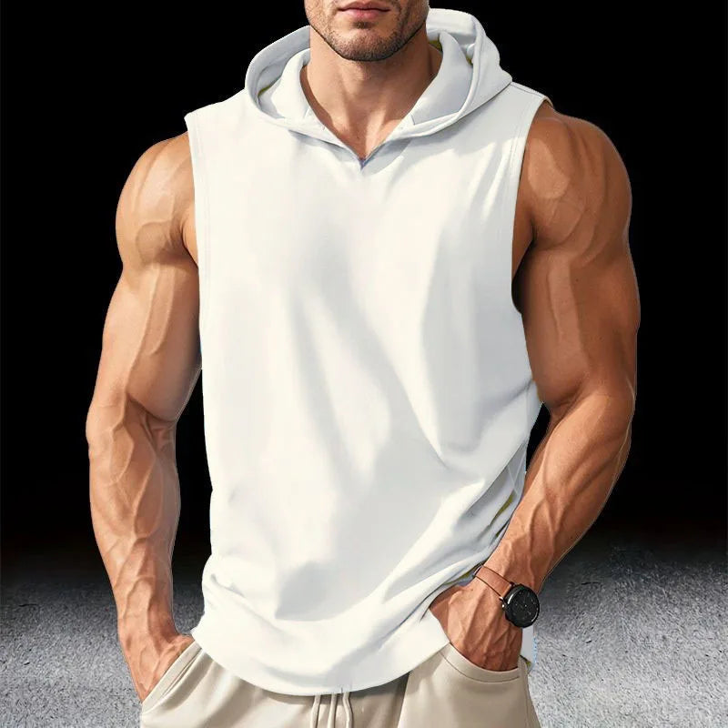 Solid Color 2025 Brand New Men's Tank Tops Vest Sleeveless Tees For Male Hooded Man Vests Tops Hip Hop Men Tank Top T shirt