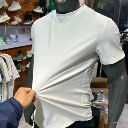 Summer boys' stylish American casual sports short-sleeve shirts, available in various loose quarter-length training options