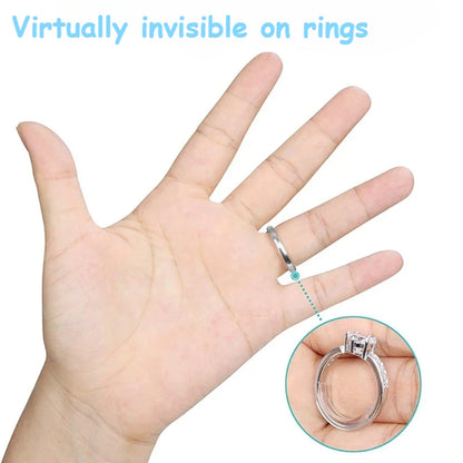8Pcs Silicone Ring Size Adjuster for Loose Rings Non Slip Jewelry Tool - Universal Fit Reducer Sizer for Wedding Band Engagement