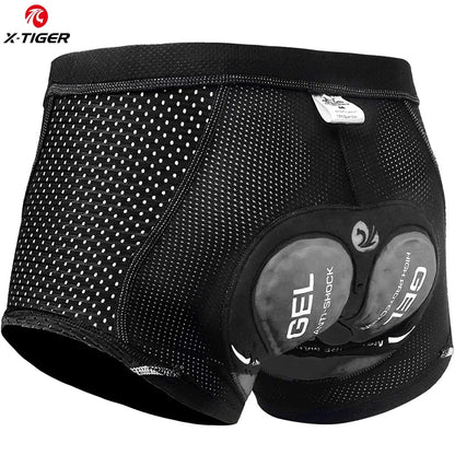 X-TIGER Men's Cycling Underwear Shorts 5D Cushion Race Athletic Shorts Casual Pants Mountain Bike Road Bike Cycling Shorts