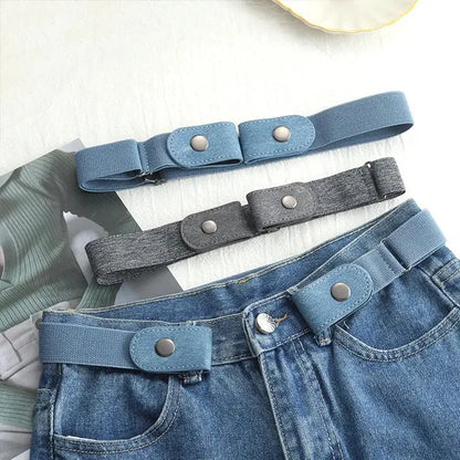 Buckle-Free Invisible Elastic Belt Adjustable Stretch Waist Band for Women Men Jean Pants Dress No Buckle Easy to Wear