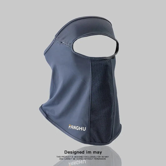 Facial Gini Summer Sports Ear Cord Scarves Mask Neck Protection Anti-UV Ice Silk Sunscreen Mask Face Veil with Eyeglass Hole