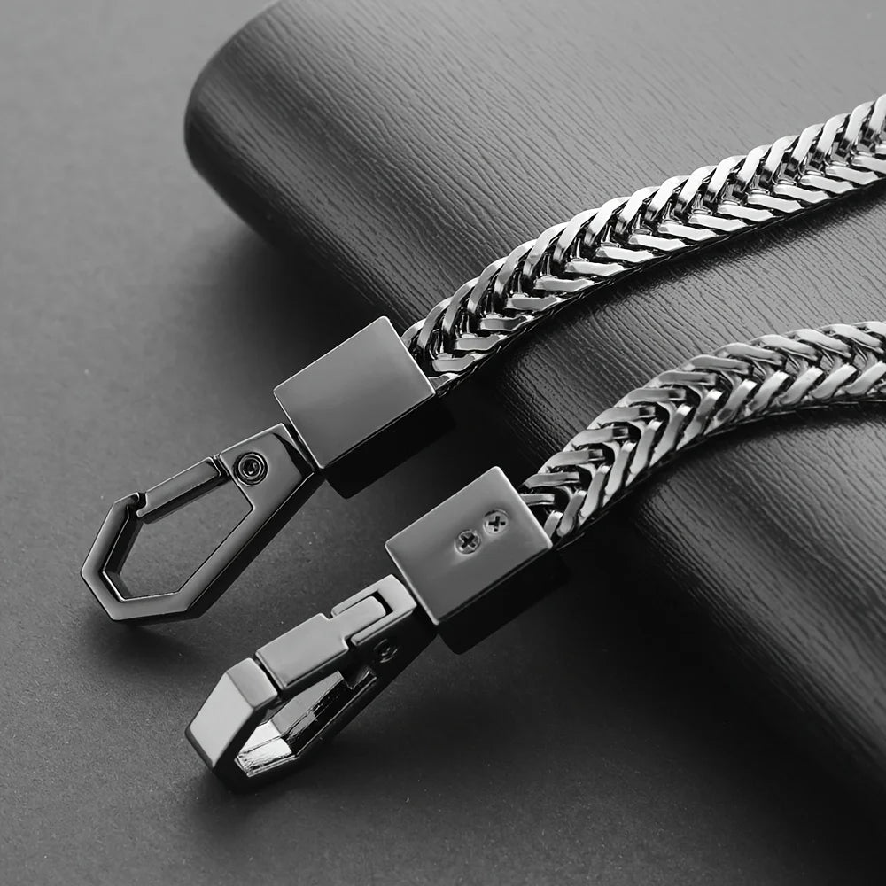 Durable Key Chains Long Metal Wallet Belt Rock Punk Trousers Hipster Pant Jean Keychain Clip Anti-lost Keyring for Men