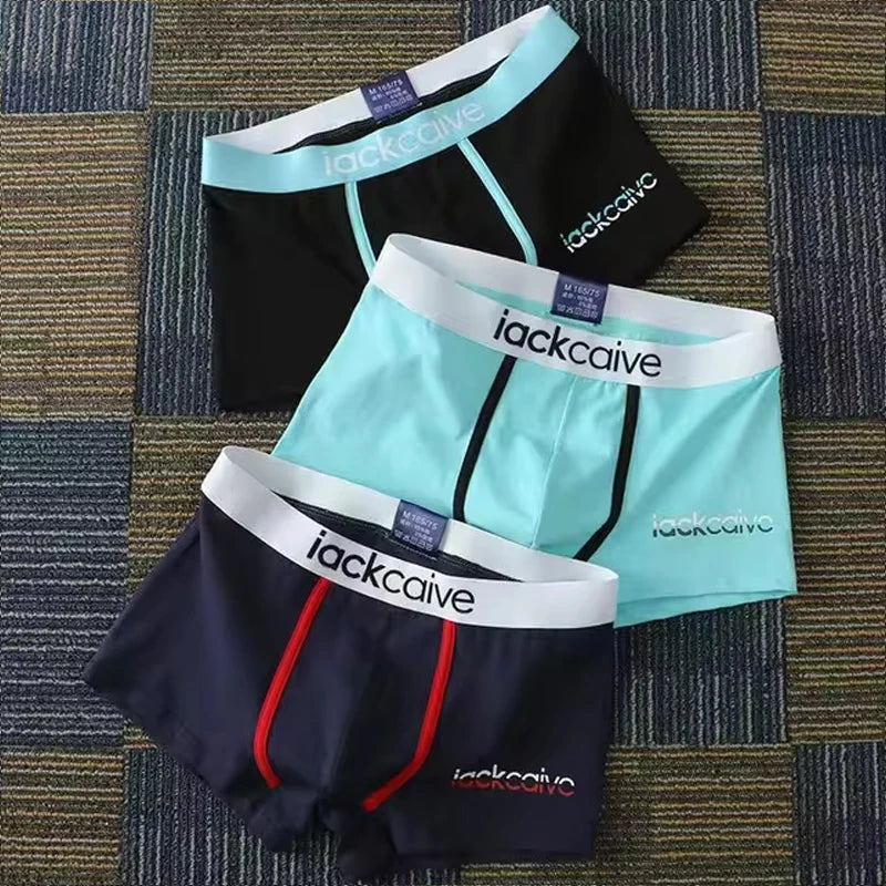 3Pcs Male Panties Cotton Men's Underwear Boxers Breathable Man Boxer Printed Underpants Comfortable Shorts Men Underwear M-3XL