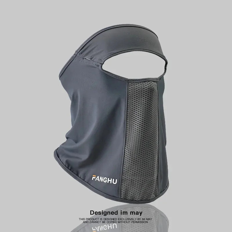 Facial Gini Summer Sports Ear Cord Scarves Mask Neck Protection Anti-UV Ice Silk Sunscreen Mask Face Veil with Eyeglass Hole