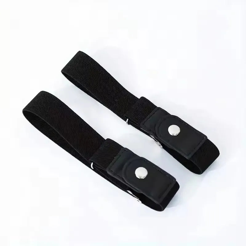 2pcs Set No Buckle Elastic Belt for Women Men Unisex Stretch Belt for Pants Jeans Casual Buckle Free Adjustable Invisible Belts