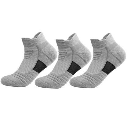 3 Pairs Mesh Sports Terry Socks Cushioned Moisture-managing And Durable Reduces Foot For Running Hiking Cycling Baskateball