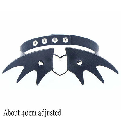 Woman Black Punk Choker Collar Necklace Sexy PU Leather Heart Lock Key Spike Chocker Gothic Cosplay Accessories Party Jewelry