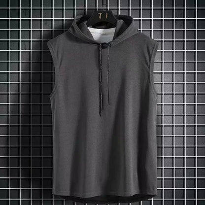 Solid Color 2025 Brand New Men's Tank Tops Vest Sleeveless Tees For Male Hooded Man Vests Tops Hip Hop Men Tank Top T shirt