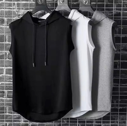 Solid Color 2025 Brand New Men's Tank Tops Vest Sleeveless Tees For Male Hooded Man Vests Tops Hip Hop Men Tank Top T shirt