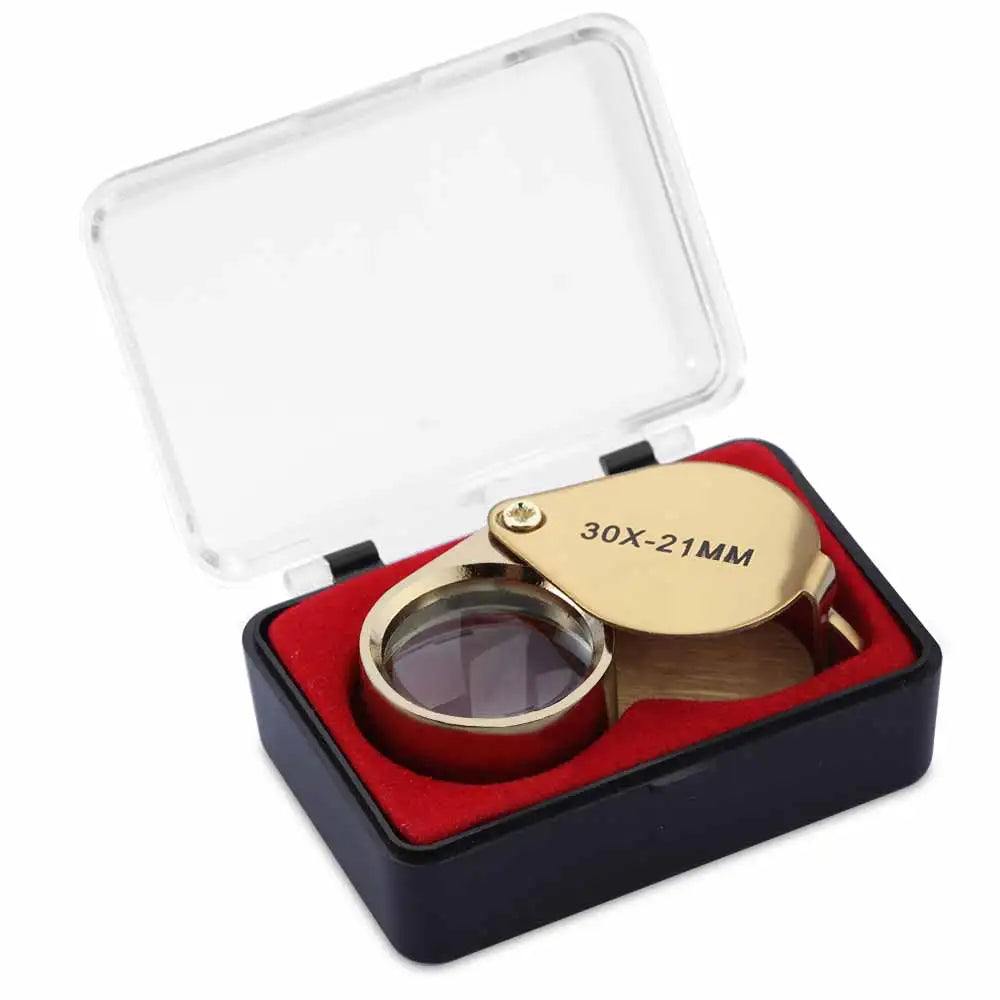 Professional 10-30X Handheld Jewelry Magnifier – Foldable Pocket Loupe with Triplet Lens for Diamond, Reading & Precision Work