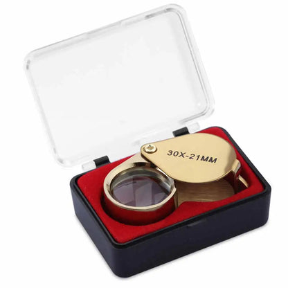 Professional 10-30X Handheld Jewelry Magnifier – Foldable Pocket Loupe with Triplet Lens for Diamond, Reading & Precision Work