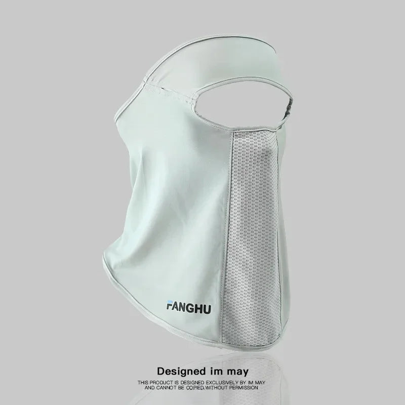 Facial Gini Summer Sports Ear Cord Scarves Mask Neck Protection Anti-UV Ice Silk Sunscreen Mask Face Veil with Eyeglass Hole