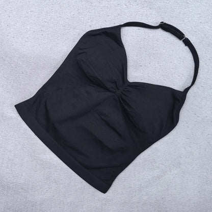 Adjustable Sports Strappy Top Women Backless Gym Top Built in Bra Yoga Clothing Sleeveless Shirts Workout Outfits Tank Top