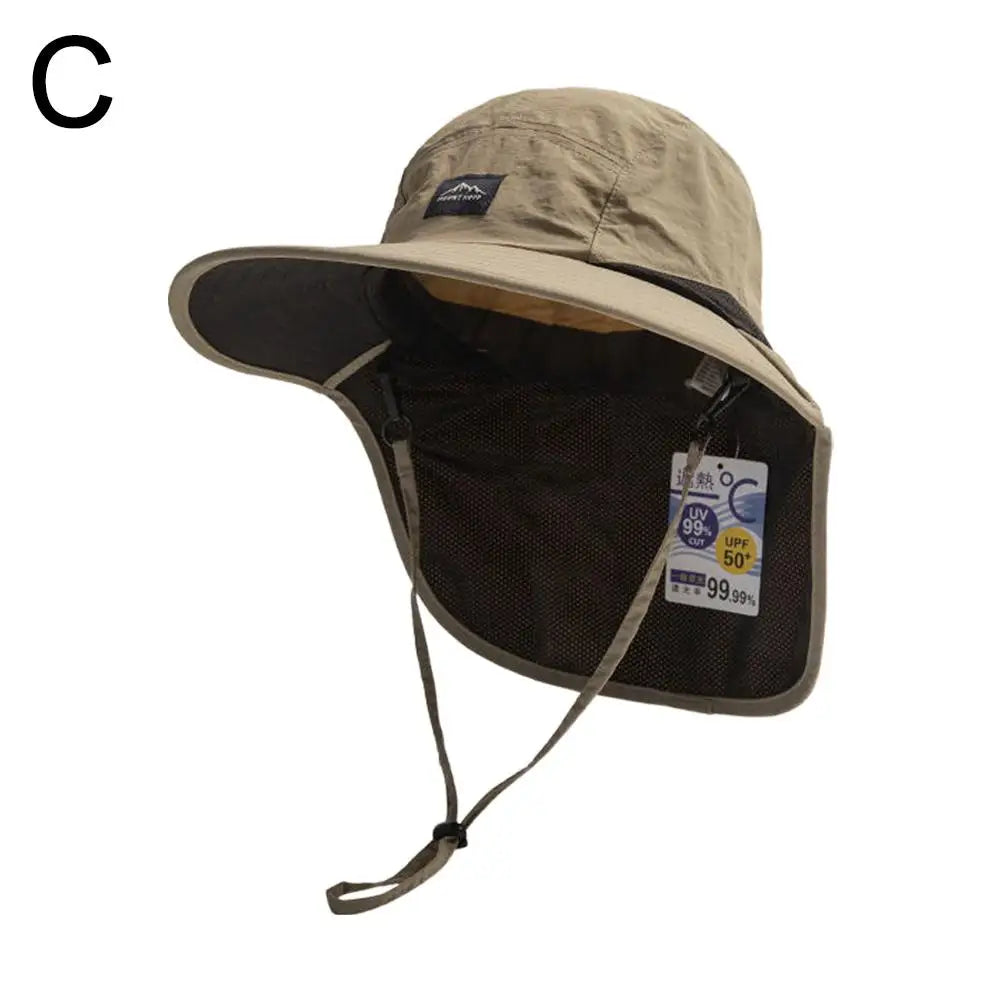 Caps Summer Wide Brim Neck Protection Unisex Bucket Hats Outdoor Visor Quick-drying Panama Sunscreen Tied Fishing Hiking Hat