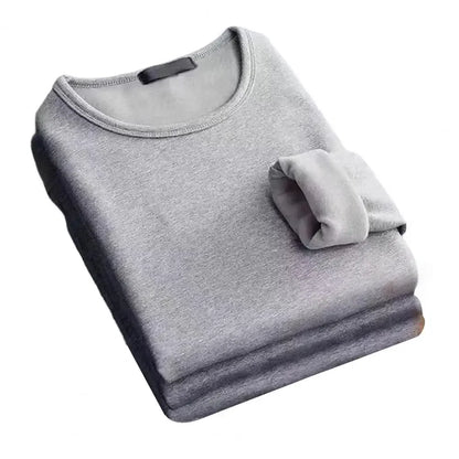 Winter Men's Thickening Velvet Warm Tops Men's Winter Long-sleeved Thermal Underwer Male Round Neck Fashion T-shirt M-5XL