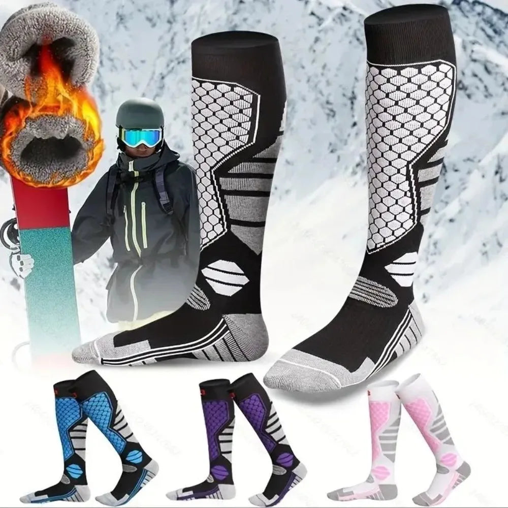 Winter warm ski socks - Anti-slip, thick, breathable, compression type - Specialized for ski boards, for warmth
