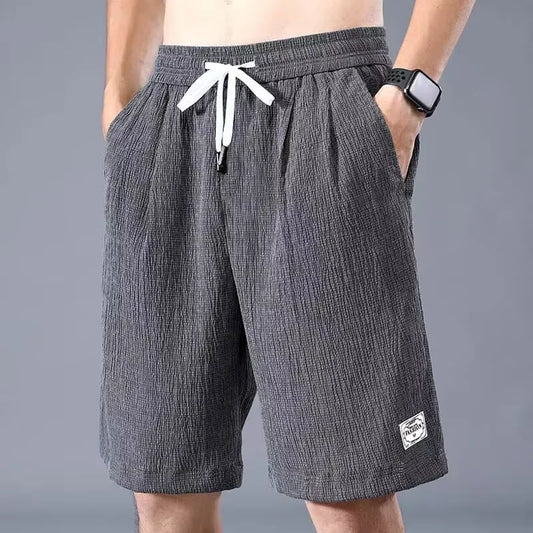 Ice Silk Shorts Men's Thin Sports Cropped Pants Loose Straight Leg Cool Breathable New Fashion Trend Casual XL-XXXL