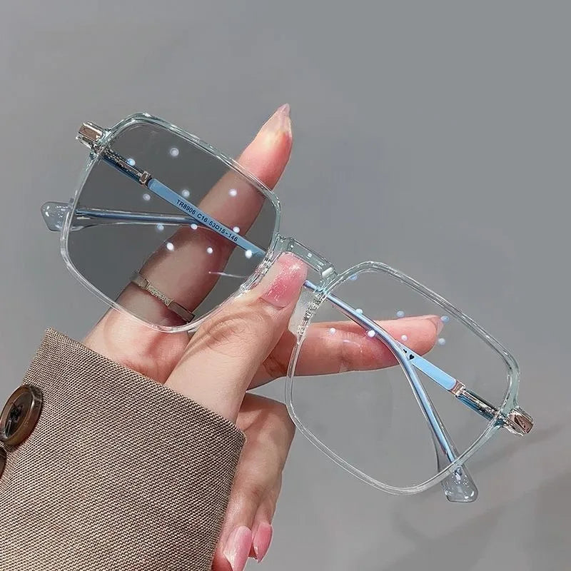 Photochromic Anti Radiation Metal Computer Glasses Anti Blue Light Eyeglasses Unisex