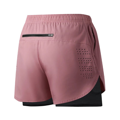 Men's Running Shorts Quick-drying Fitness Black Double Layer Shorts Men New Sport Workout Training Bodybuilding Short Pants