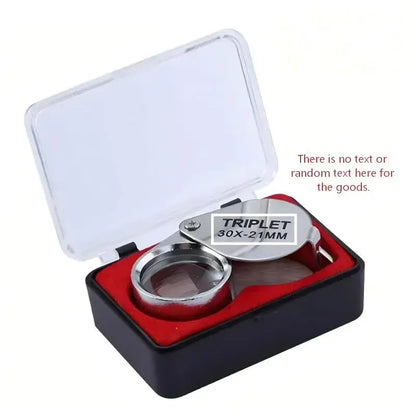 Professional 10-30X Handheld Jewelry Magnifier – Foldable Pocket Loupe with Triplet Lens for Diamond, Reading & Precision Work