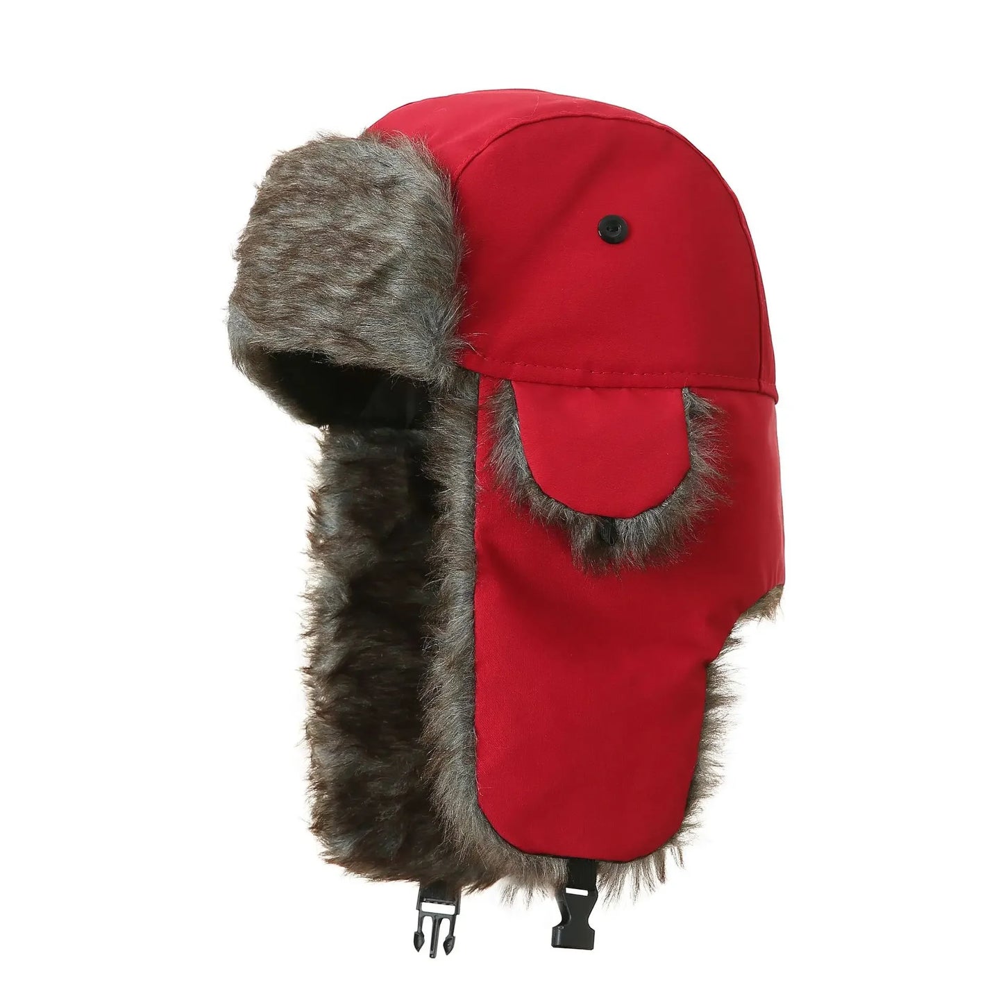 Winter Russian Ushanka Hat Mens Military Style Pilot Cap with Ear Muffs Windproof Cold Weather Army Aviator Fur Patrol Hat