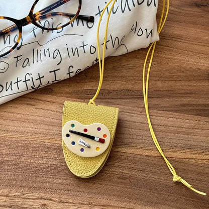Leopard Eyeglasses Storage Bag Pendant Hanging Neck Glasses Clip Pendant Durable Glasses Clip Simple Hanging Neck Pouch