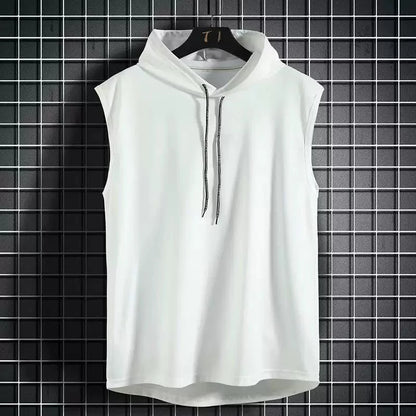 Solid Color 2025 Brand New Men's Tank Tops Vest Sleeveless Tees For Male Hooded Man Vests Tops Hip Hop Men Tank Top T shirt