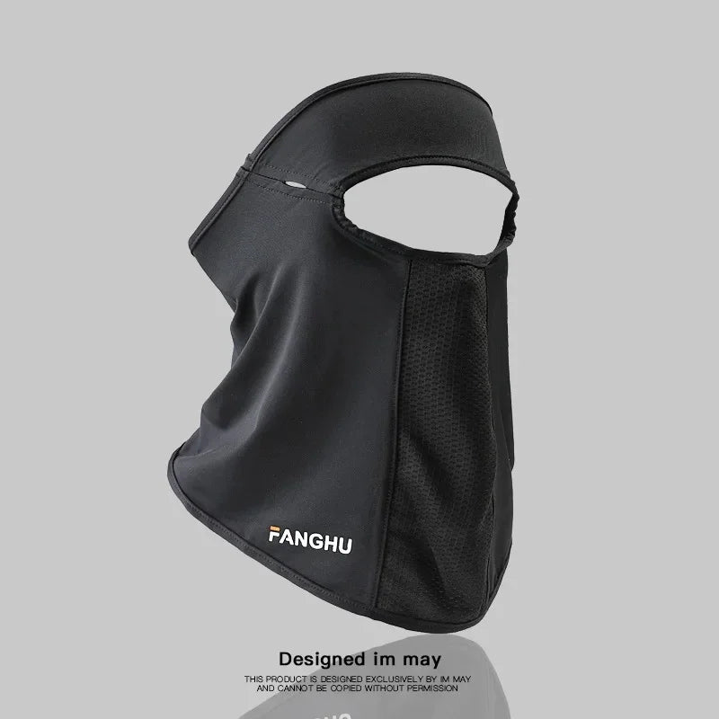 Facial Gini Summer Sports Ear Cord Scarves Mask Neck Protection Anti-UV Ice Silk Sunscreen Mask Face Veil with Eyeglass Hole