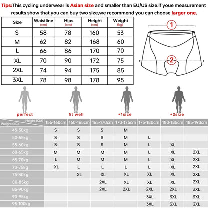 X-TIGER Men's Cycling Underwear Shorts 5D Cushion Race Athletic Shorts Casual Pants Mountain Bike Road Bike Cycling Shorts