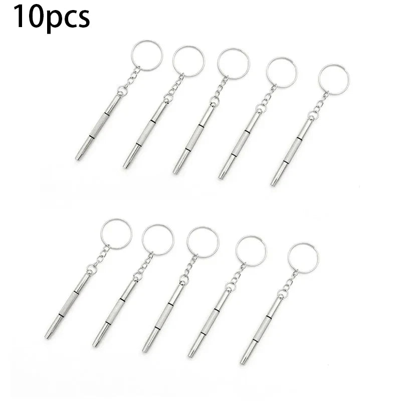 Viewring 1/3/5/10 Portable Eyeglass Repair Screwdriver Keychain Mini Multi-Purpose Glasses Watch Phone Precision Repair Tool Kit
