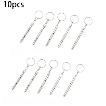Viewring 1/3/5/10 Portable Eyeglass Repair Screwdriver Keychain Mini Multi-Purpose Glasses Watch Phone Precision Repair Tool Kit