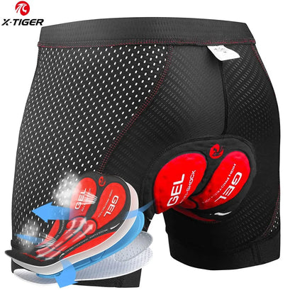 X-TIGER Cycling Underwear 5D Breathable Padded Gel Bike Shorts Men MTB Anti Slip Leg Grips Riding Cycling Shots Ciclismo