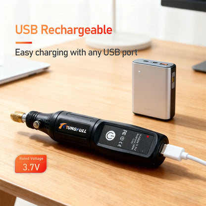Mini Electric Drill USB Wireless Mini Handheld Drill Rotary Tool Woodworking Engraving Pen Dremel Tools for Jewelry Metal Glass