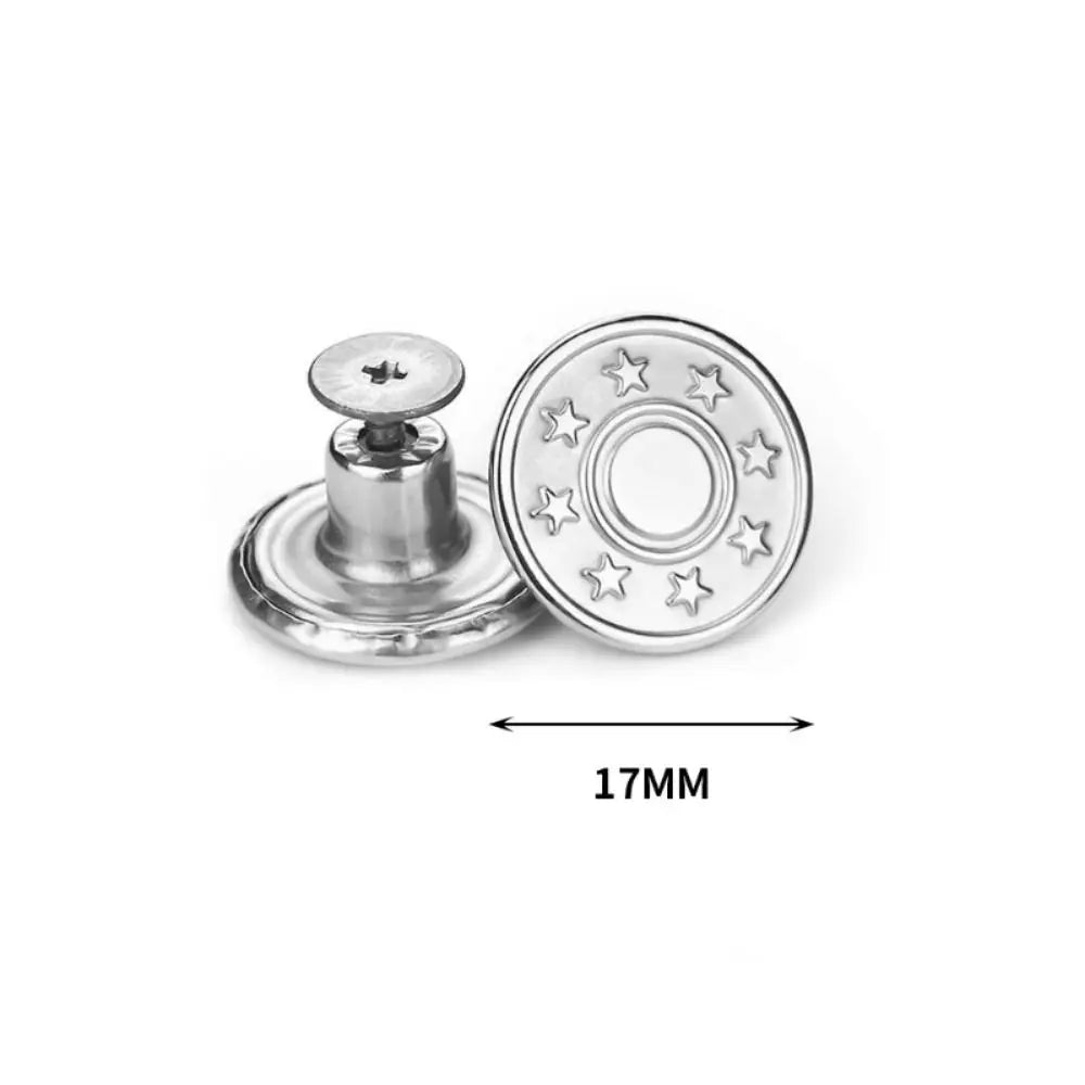 10Pcs/pack 17mm Nail Free Adjustable Waist Extenders Buttons Jeans Waist Buttons Detachable Clothing Pants Waist Buckle