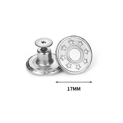 10Pcs/pack 17mm Nail Free Adjustable Waist Extenders Buttons Jeans Waist Buttons Detachable Clothing Pants Waist Buckle