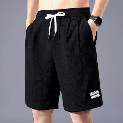 Ice Silk Shorts Men's Thin Sports Cropped Pants Loose Straight Leg Cool Breathable New Fashion Trend Casual XL-XXXL