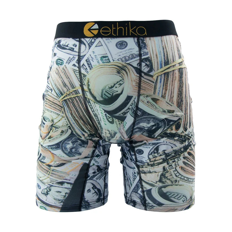 ETHIKA 1Pcs Men Underwear Boxers Breathable Mesh Crotch Mens Trunks Plus Size S-3XL Man Swimming Underpants Men's Panties Trunks