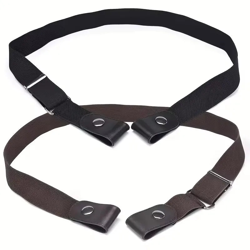 2pcs Set No Buckle Elastic Belt for Women Men Unisex Stretch Belt for Pants Jeans Casual Buckle Free Adjustable Invisible Belts