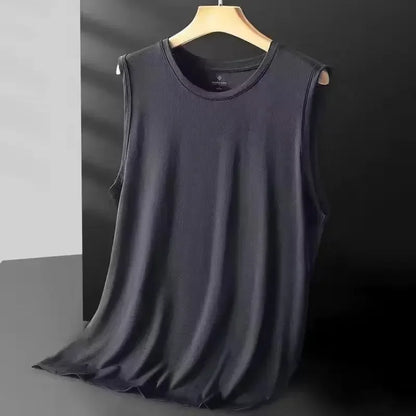 2026 Men's Ice Silk Mesh Vest Lightweight Sports Summer Wear Sleeveless T-shirt Tank Top Casual Fashion Outerwear
