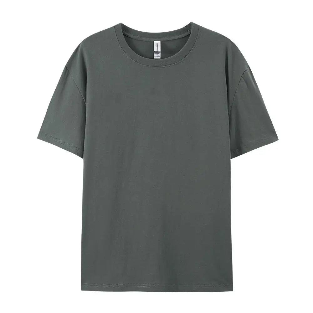 100% Cotton Solid Tshirts Men Woman Short Sleeve Fashion Brand Trend Casual Soft Clothing Tees Customized Products Summer Tops