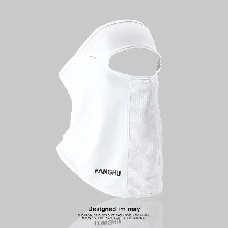 Facial Gini Summer Sports Ear Cord Scarves Mask Neck Protection Anti-UV Ice Silk Sunscreen Mask Face Veil with Eyeglass Hole