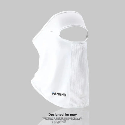 Facial Gini Summer Sports Ear Cord Scarves Mask Neck Protection Anti-UV Ice Silk Sunscreen Mask Face Veil with Eyeglass Hole