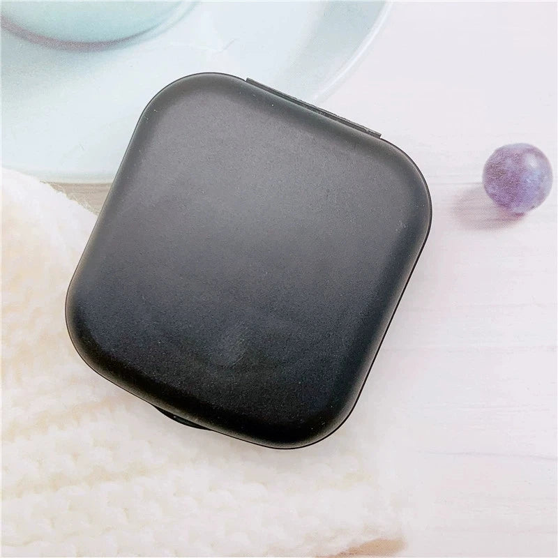 1pcs Mini Square Contact Lens Case with Mirror for Women Colorful Lens Box Eye Container Lovely Travel Kits