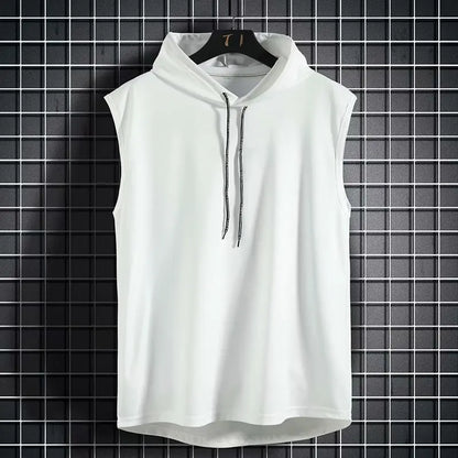 Solid Color 2025 Brand New Men's Tank Tops Vest Sleeveless Tees For Male Hooded Man Vests Tops Hip Hop Men Tank Top T shirt