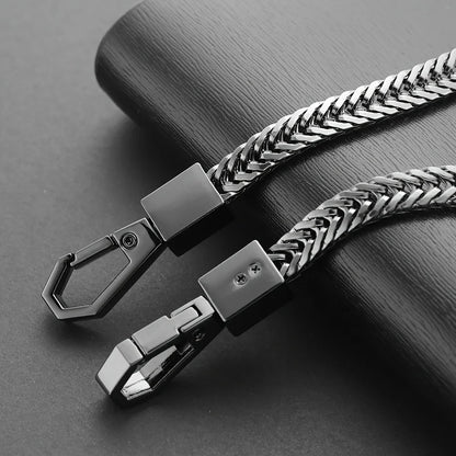 Durable Key Chains Long Metal Wallet Belt Rock Punk Trousers Hipster Pant Jean Keychain Clip Anti-lost Keyring for Men