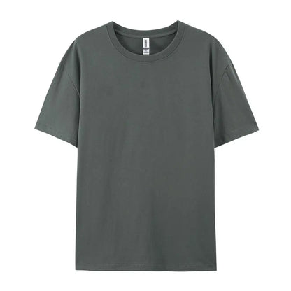 100% Cotton Solid Tshirts Men Woman Short Sleeve Fashion Brand Trend Casual Soft Clothing Tees Customized Products Summer Tops