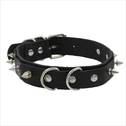 Woman Black Punk Choker Collar Necklace Sexy PU Leather Heart Lock Key Spike Chocker Gothic Cosplay Accessories Party Jewelry