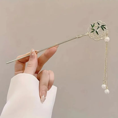 Elegant Chinese Style Tassel Hair Stick Traditional Floral Design Hairstyle Accessory Women Jewelry Hairpin Hairneedle