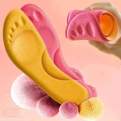 4D Massage Warm pile Shoes Insoles Super Soft Latex Sports Insole for Feet Running Basket Shoe Sole Arch Support Orthopedic